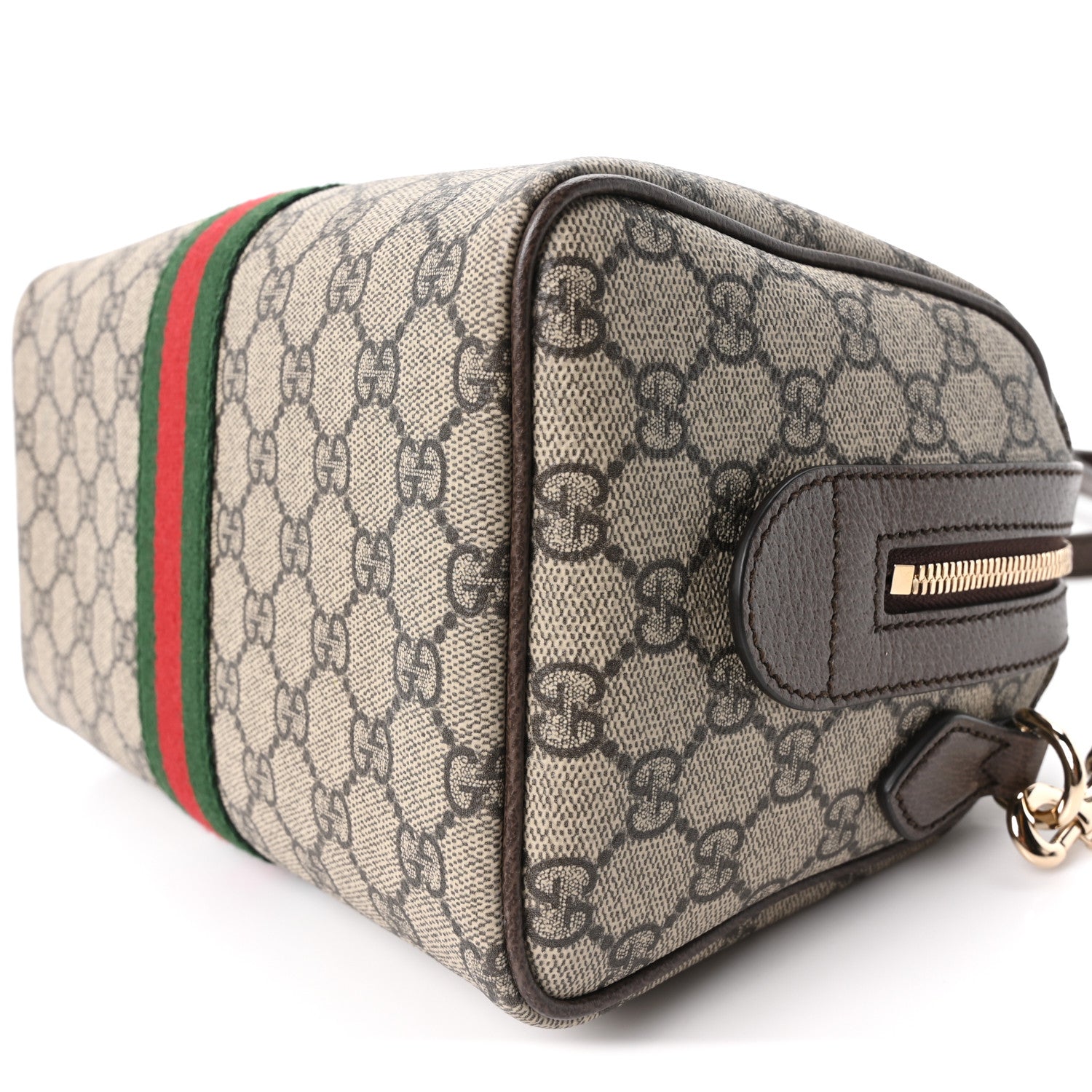 Gucci GG Supreme Monogram Web Medium Ophidia Top Handle Bag Beige Ebony New Acero 10 of 11