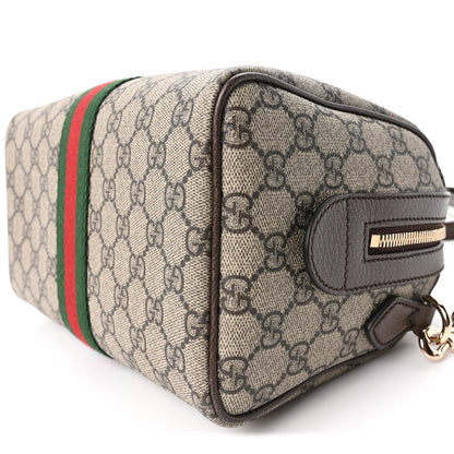 Gucci GG Supreme Monogram Web Medium Ophidia Top Handle Bag Beige Ebony New Acero 10 of 11