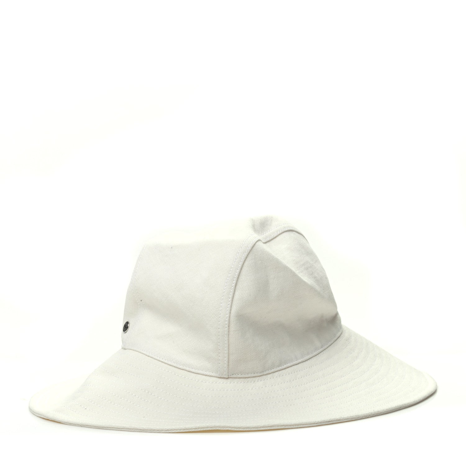Hermes Linen Colette Hat 56 Warm White 1 of 5