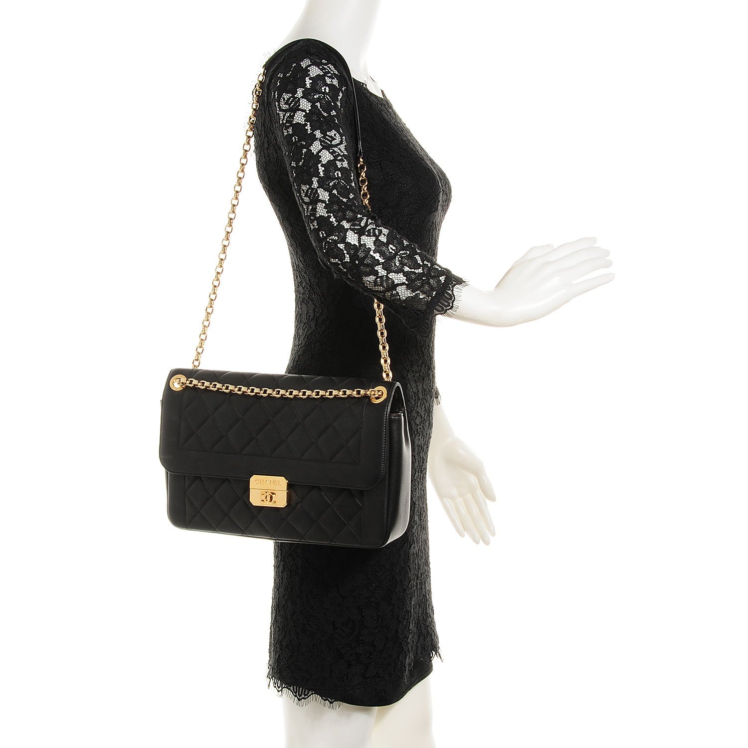 Chanel Lambskin Quilted Large Chic With Me Flap Black 2 of 9