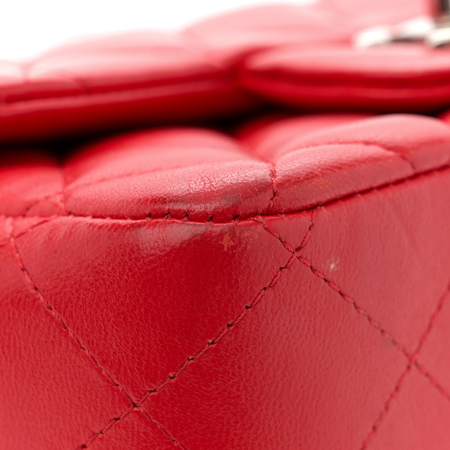 Lambskin Quilted Mini Square Flap Red