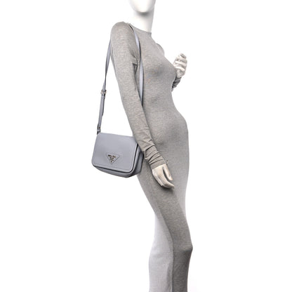 Prada Vitello Daino Soft Flap Crossbody Fiordaliso 2 of 10