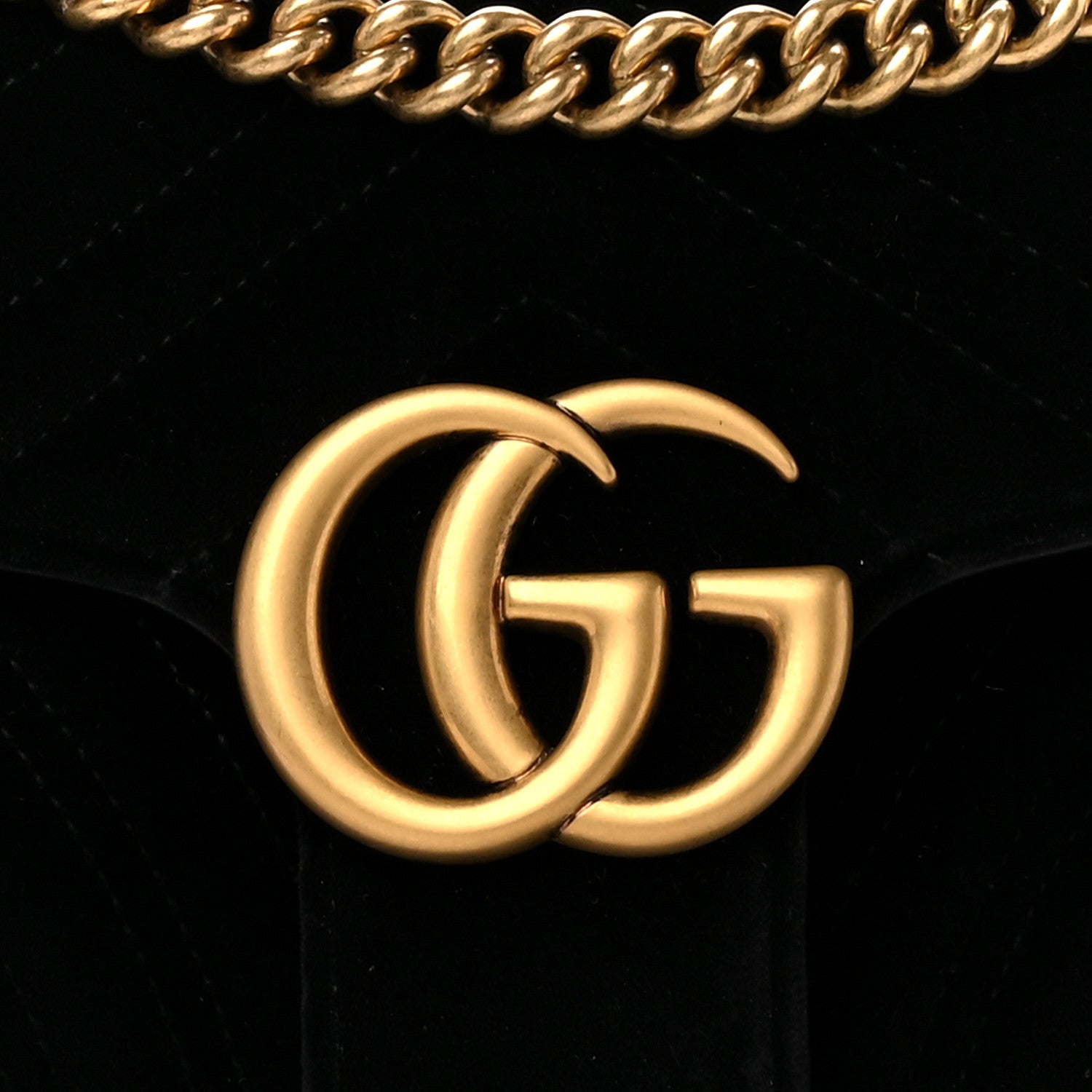 Gucci Velvet Matelasse Small GG Marmont Shoulder Bag Black 9 of 11