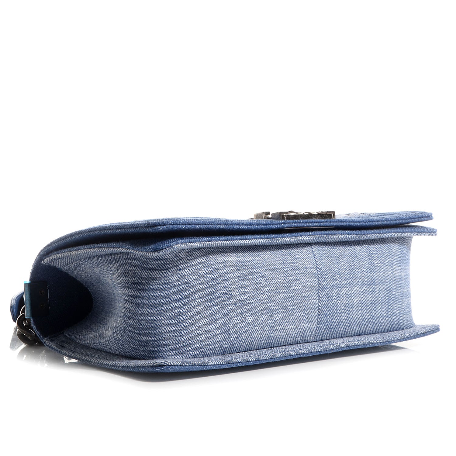 Chanel Denim Chevron Quilted Medium Boy Flap Blue 4 of 9