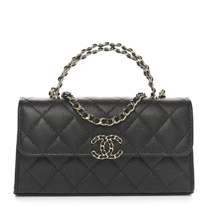 Chanel Caviar Quilted Chain Match Top Handle Phone Holder With Chain Black 1 of 11