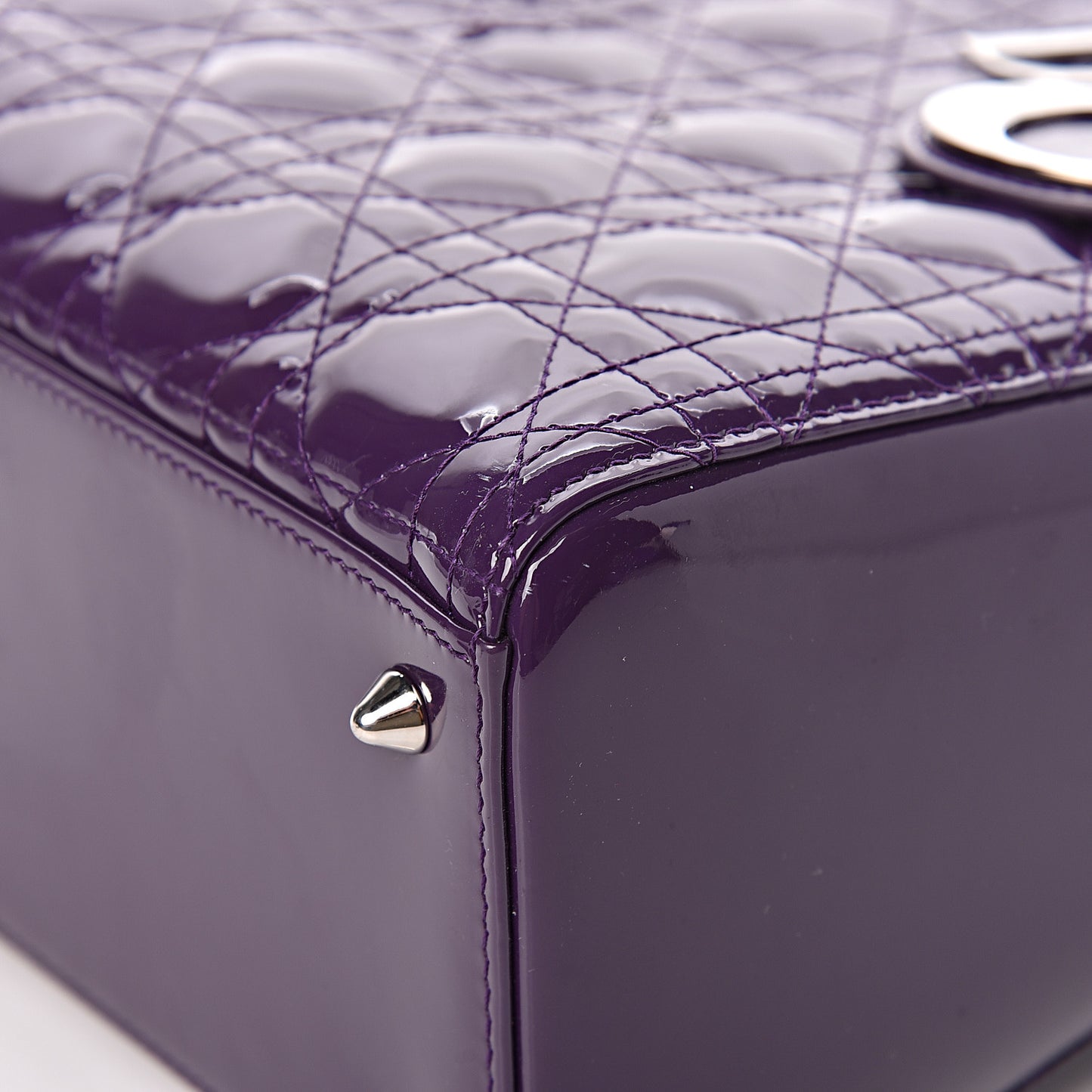 Patent Cannage Medium Lady Dior Purple