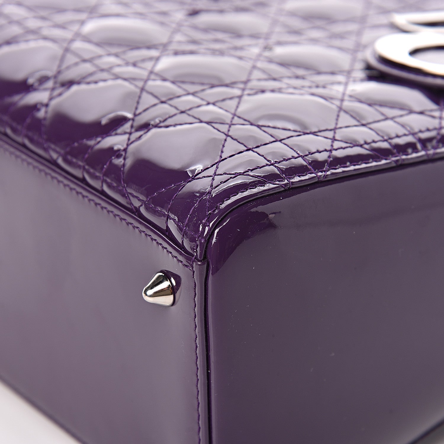 Christian Dior Patent Cannage Medium Lady Dior Purple 9 of 12