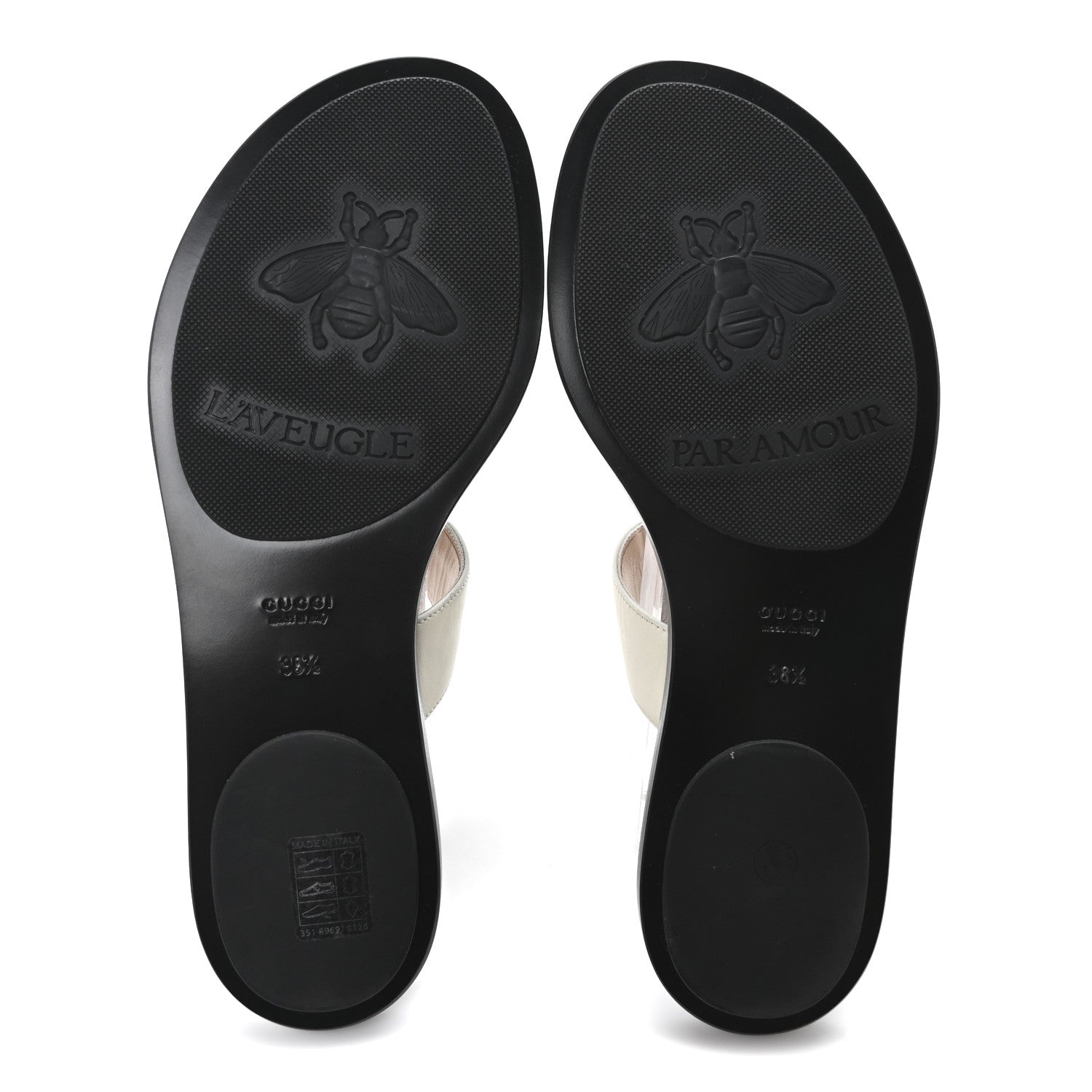 Gucci Calfskin GG Marmont Thong Sandals 38.5 Mystic White 6 of 9