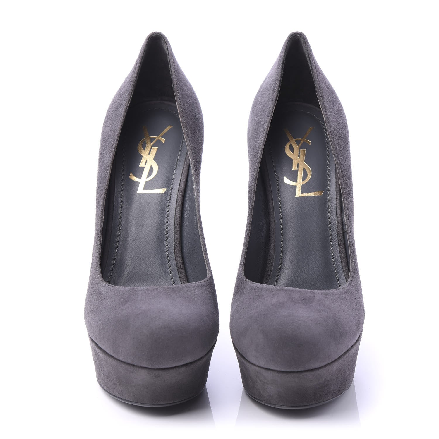 Saint Laurent Kid Scamosciato Palais 105 Pumps 35.5 Flannel Gris 2 of 9