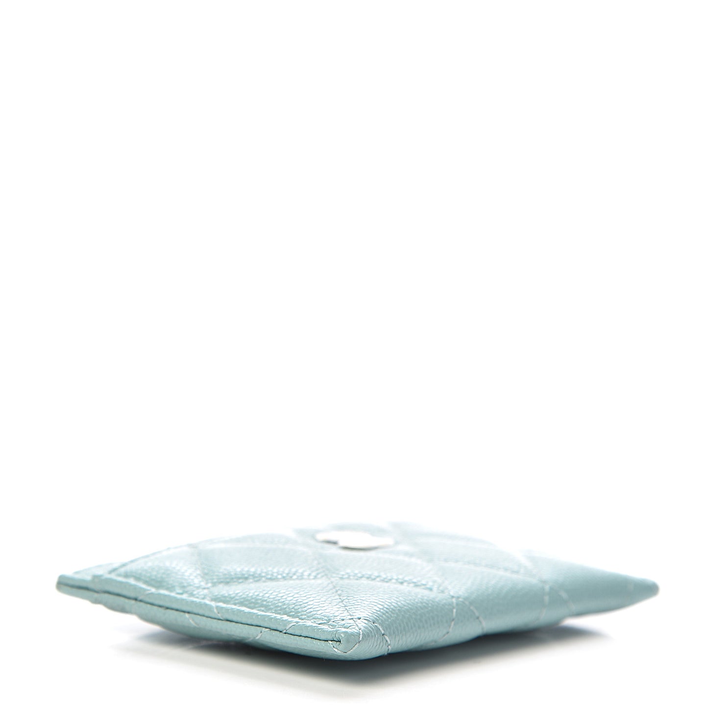 Caviar Quilted Card Holder Light Blue