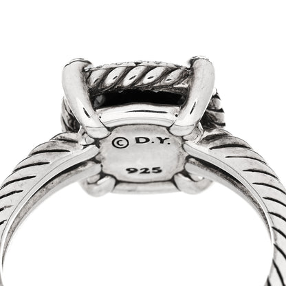 David Yurman Sterling Silver Diamond Black Orchid 9mm Chatelaine Pave Bezel Ring  57 8 5 of 6