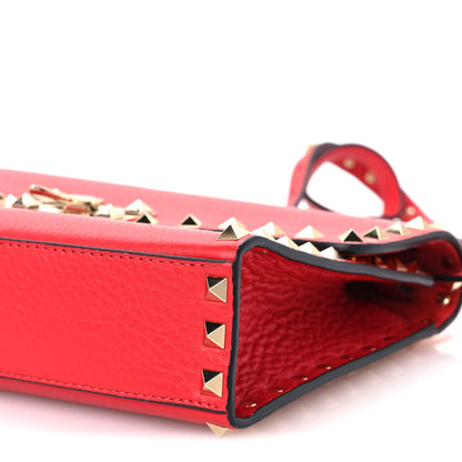 Valentino Garavani Pebbled Calfskin Medium Rockstud Flip Lock Crossbody Bag Red 10 of 10
