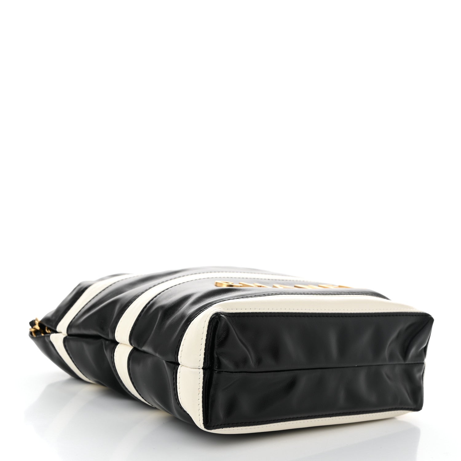 Chanel Shiny Calfskin Striped Mini Chanel 22 Black White 4 of 10