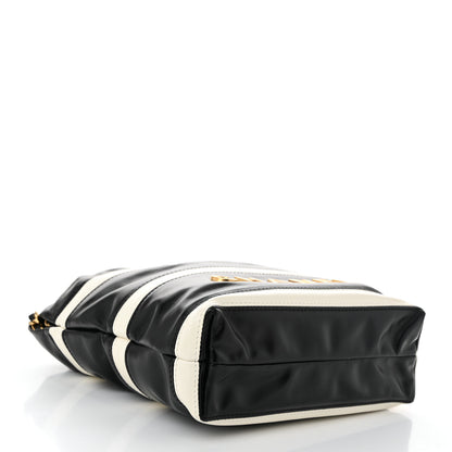 Chanel Shiny Calfskin Striped Mini Chanel 22 Black White 4 of 10