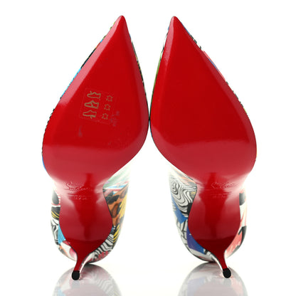Christian Louboutin Patent Sapeur Hot Chick 100 Pumps 37.5 Multicolor 5 of 8