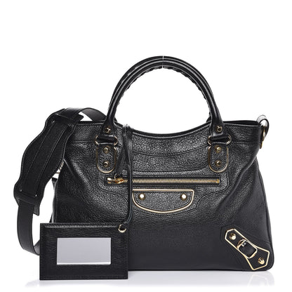 Balenciaga Chevre Gold Metallic Edge Hardware Town Black 1 of 8