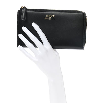 Gucci Calfskin Logo Zip Around Wallet Black 2 of 7