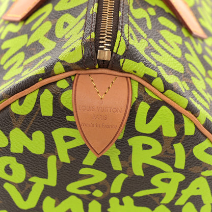 Louis Vuitton Monogram Graffiti Speedy 30 Green 6 of 11