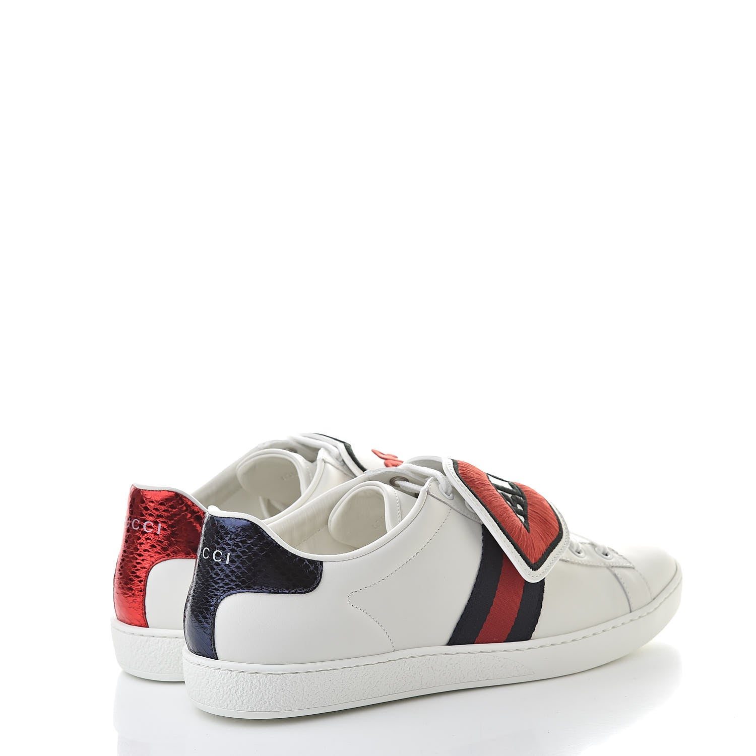 Gucci Calfskin Ayers Blind For Love Embroidered Womens Ace Sneakers 39.5 White 4 of 9