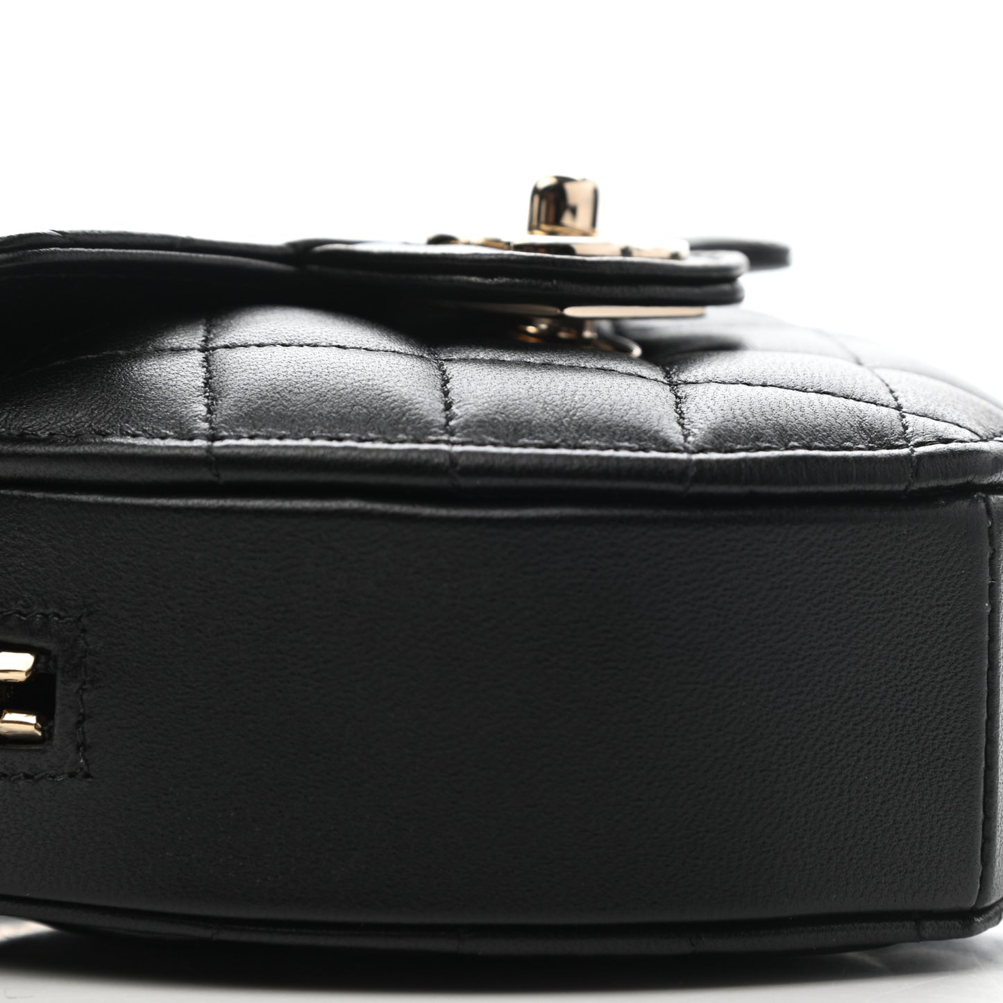 Lambskin Quilted CC In Love Heart Clutch With Chain Black