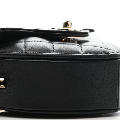 Chanel Lambskin Quilted CC In Love Heart Clutch With Chain Black 9 of 11