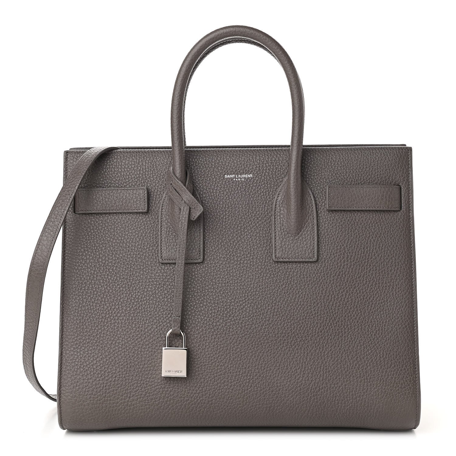 Saint Laurent Grained Calfskin Small Sac De Jour Fog 1 of 9