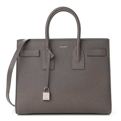 Saint Laurent Grained Calfskin Small Sac De Jour Fog 1 of 9