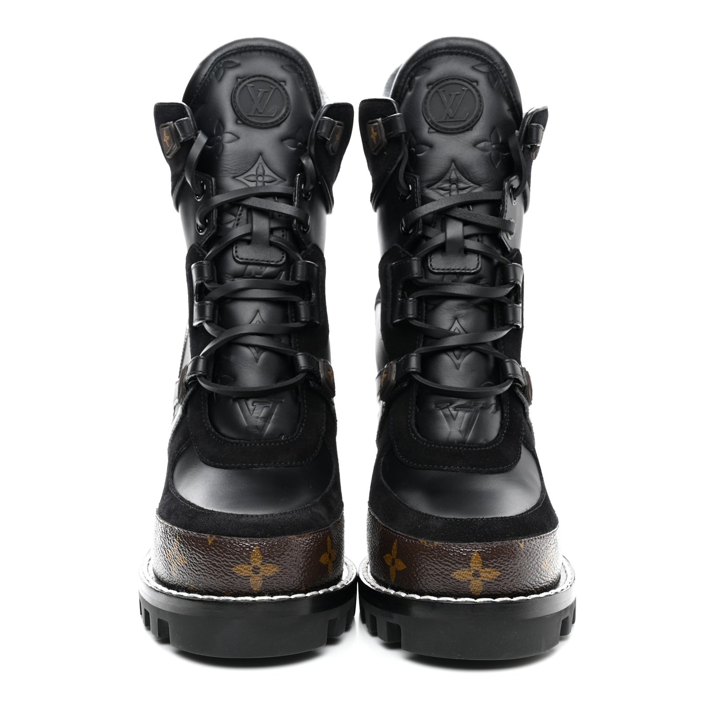 Suede Calfskin Monogram Star Trail Ankle Boots 39 Black