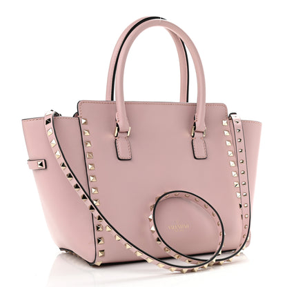 Valentino Garavani Vitello Small Rockstud Double Handle Tote Water Rose 2 of 9