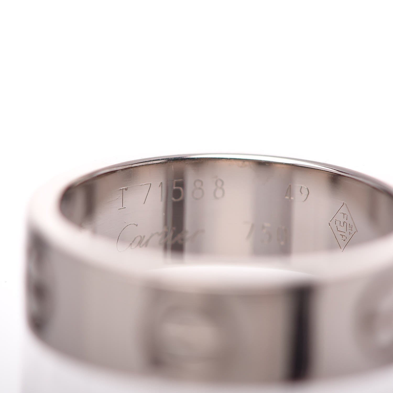 Cartier 18K White Gold 5.5mm LOVE Ring 49 4.75 3 of 4