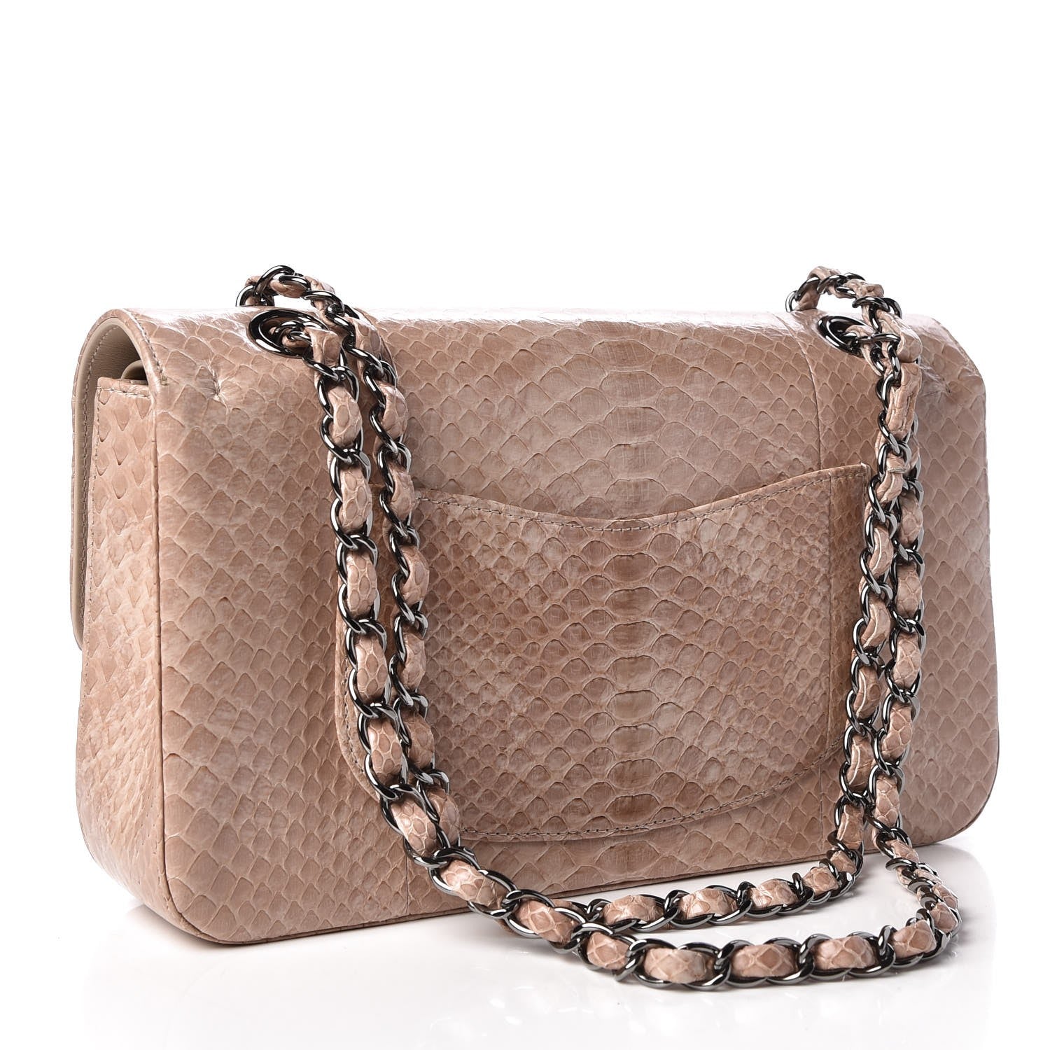 Chanel Python Medium Double Flap Pink 3 of 8