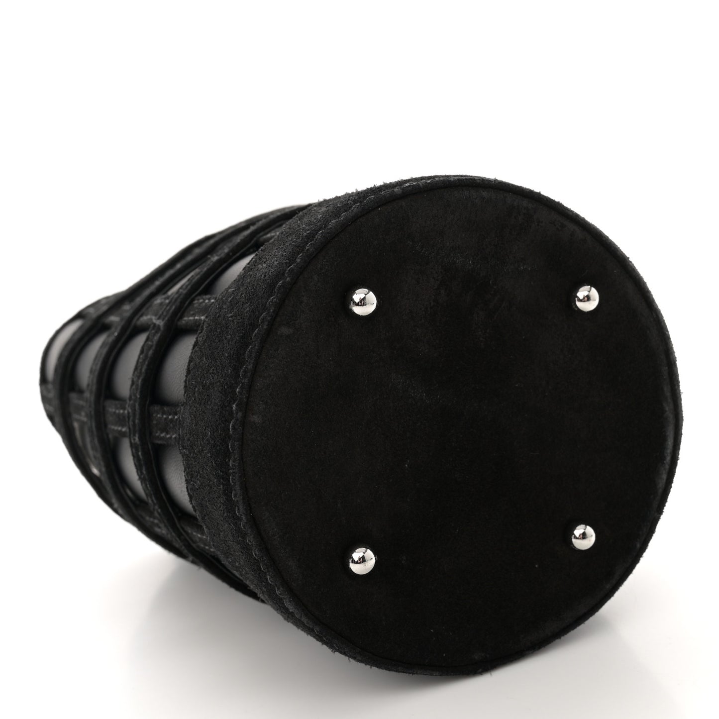 Suede Calfskin Roxy Mini Bucket Bag Black