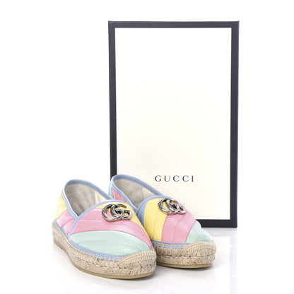 Gucci Nappa Matelasse Diagonal GG Marmont Espadrilles 38 Multicolor Pastel 11 of 11