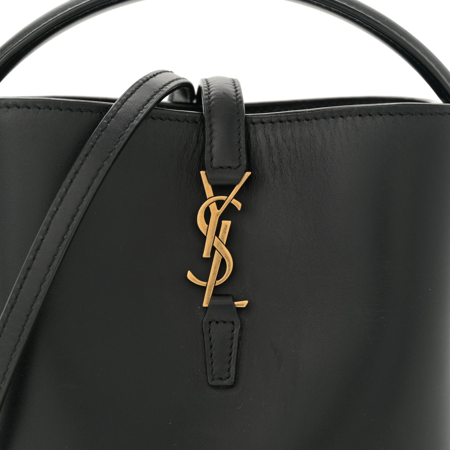 Shiny Calfskin Le 37 Mini Bucket Bag Black
