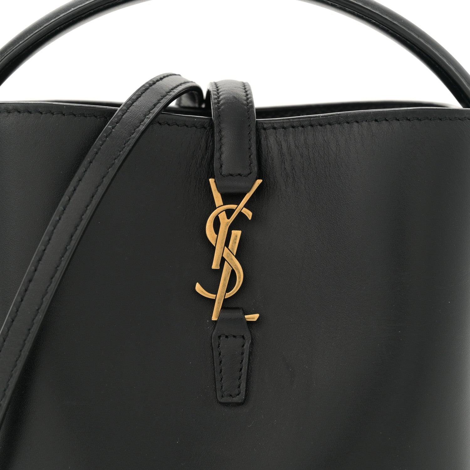 Saint Laurent Shiny Calfskin Le 37 Mini Bucket Bag Black 8 of 11