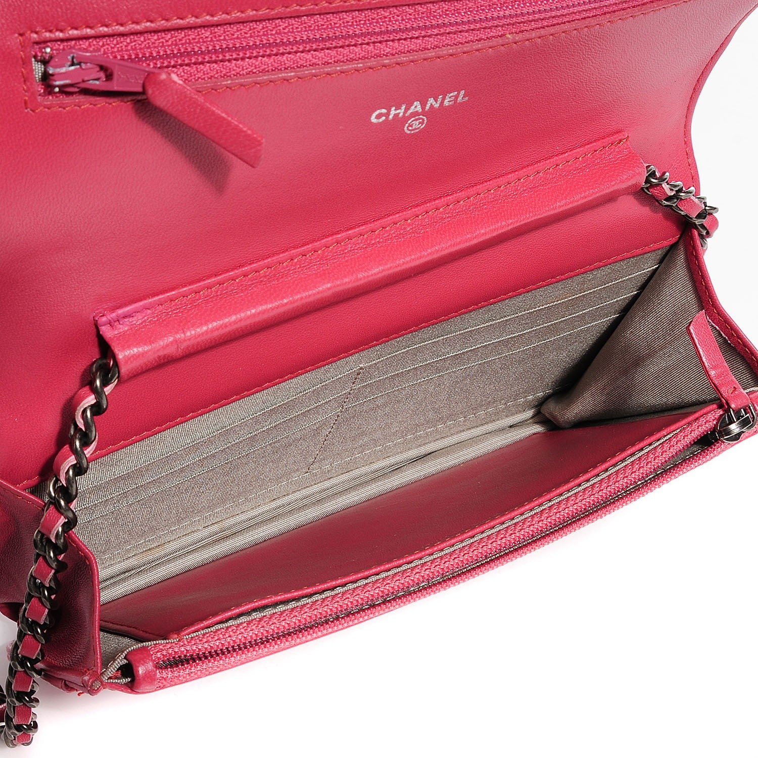 Chanel Lambskin Quilted Boy Wallet On Chain WOC Pink 5 of 8