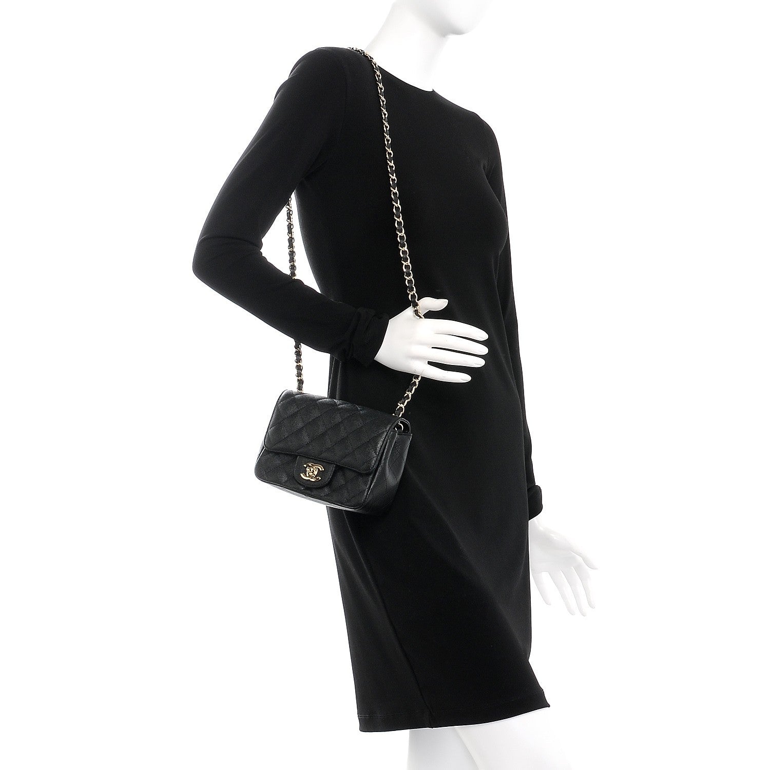 Chanel Caviar Quilted Mini Square Flap Black 2 of 8