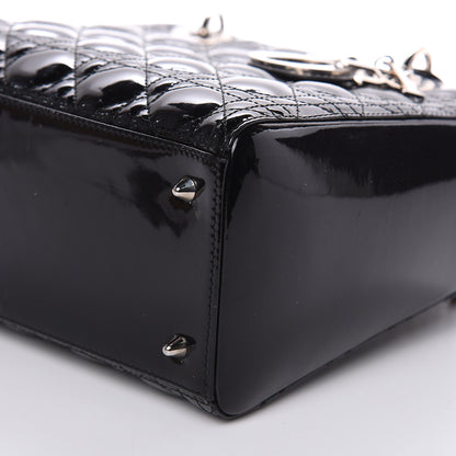 Christian Dior Patent Cannage Medium Lady Dior Black 9 of 11