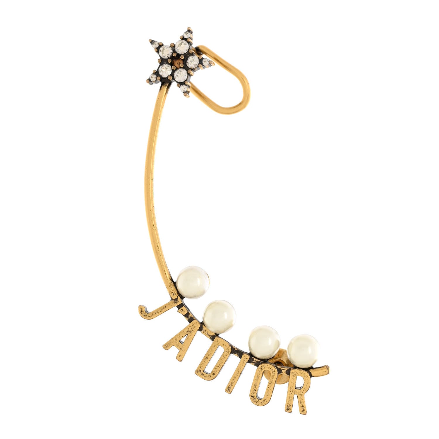 Christian Dior Pearl Crystal J'Adior Earring Gold 1 of 4