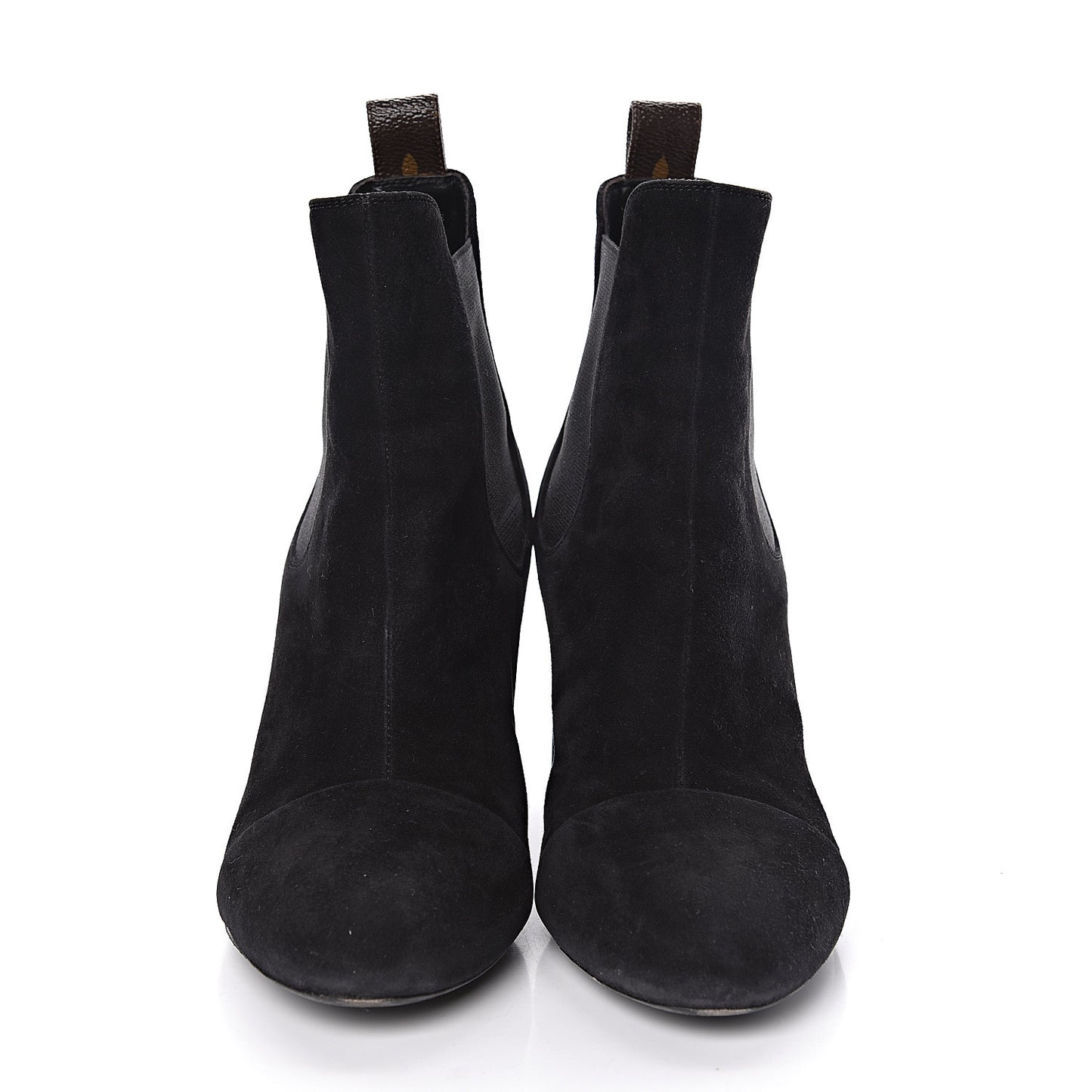 Suede Monogram Uniformes Cap Toe Chelsea 80mm Ankle Boots 36.5 Black