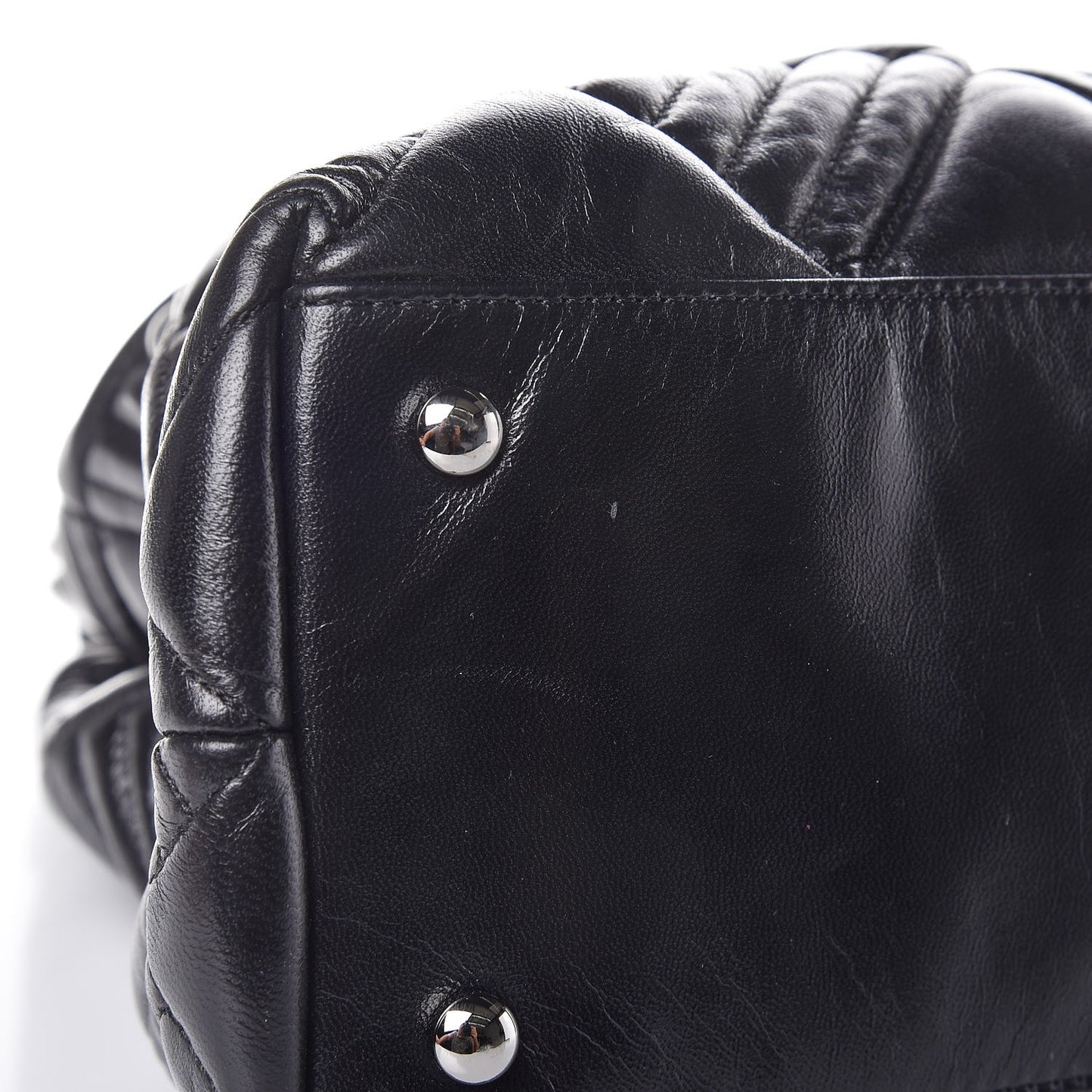 Lambskin Large In and Out Tote Black