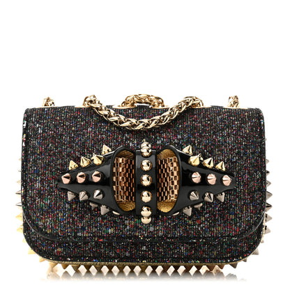 Christian Louboutin Glitter Calfskin Spikes Sweety Charity NV Crossbody Gold 1 of 11