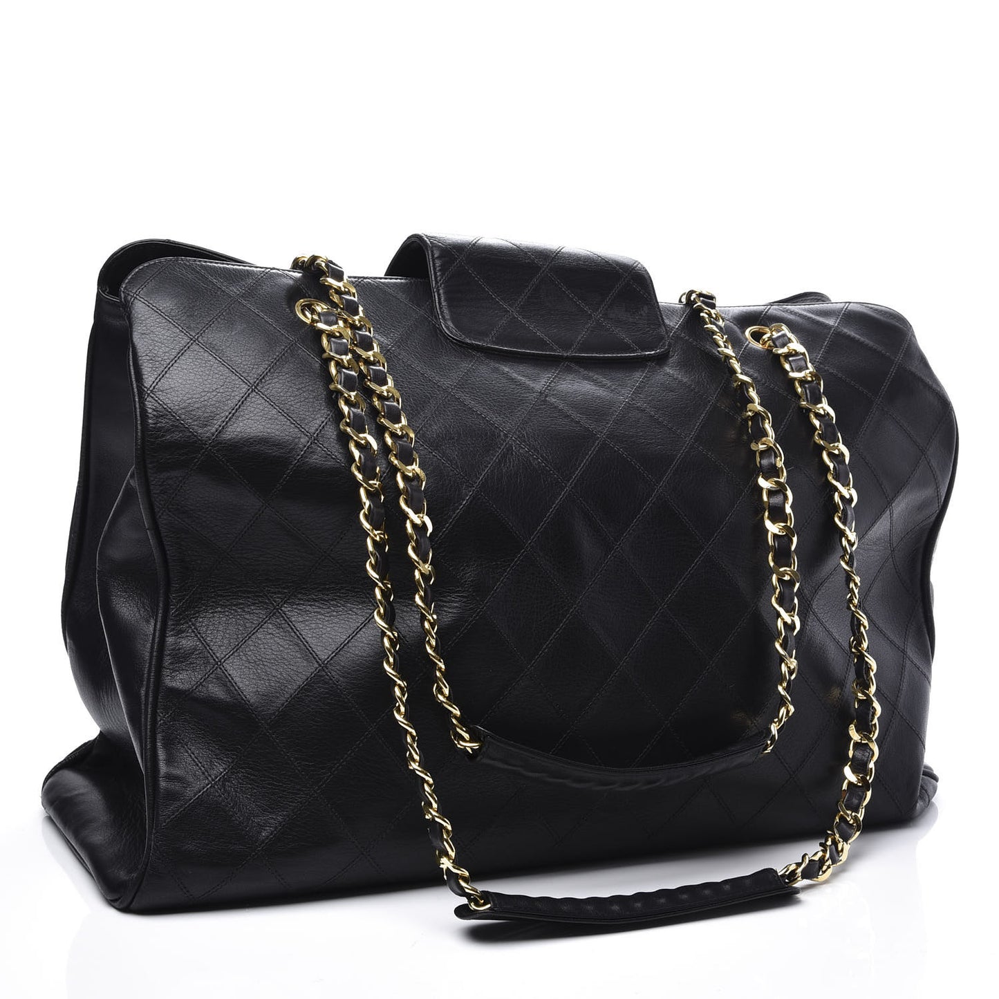 Calfskin Stitched XL Weekender Black