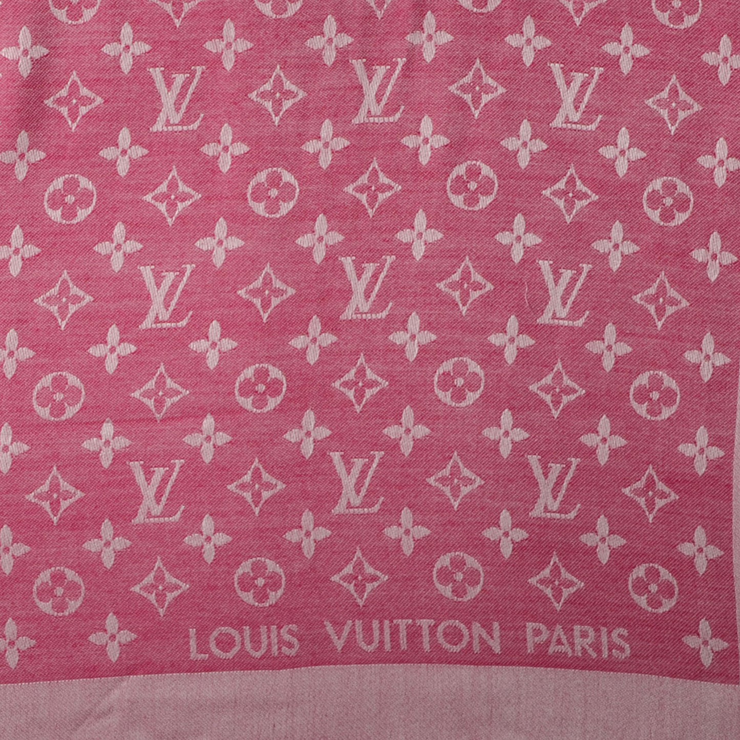 Silk Wool Monogram Denim Shawl Pivoine