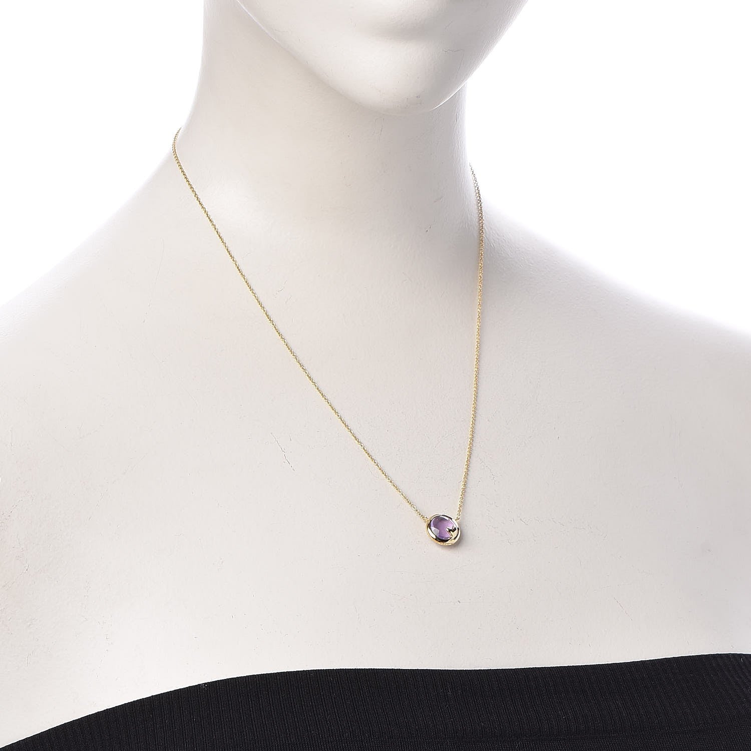 Tiffany 18K Yellow Gold Amethyst Paloma Picasso Olive Leaf Pendant Necklace 2 of 5