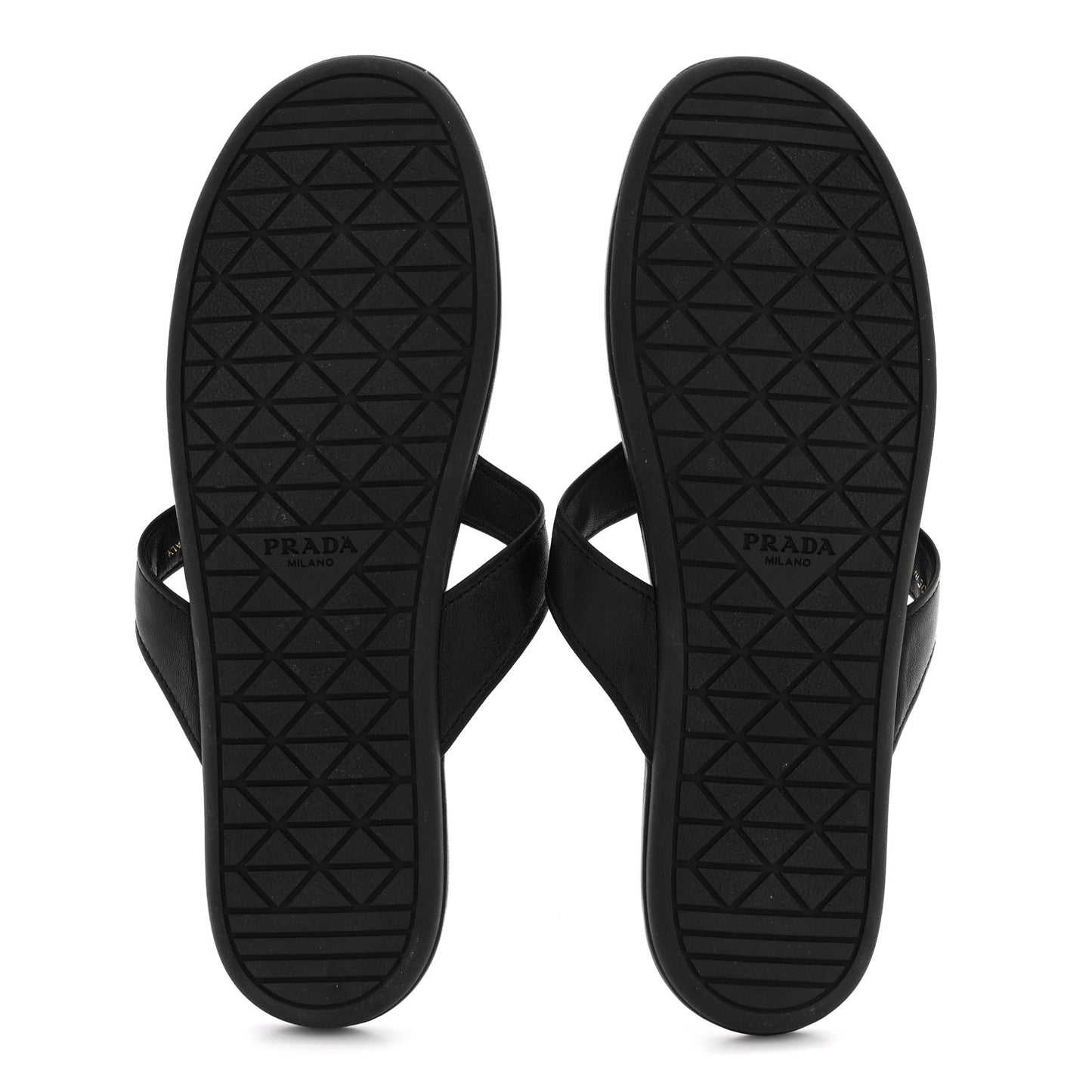 Lambskin Logo Thong Sandals 39 Black
