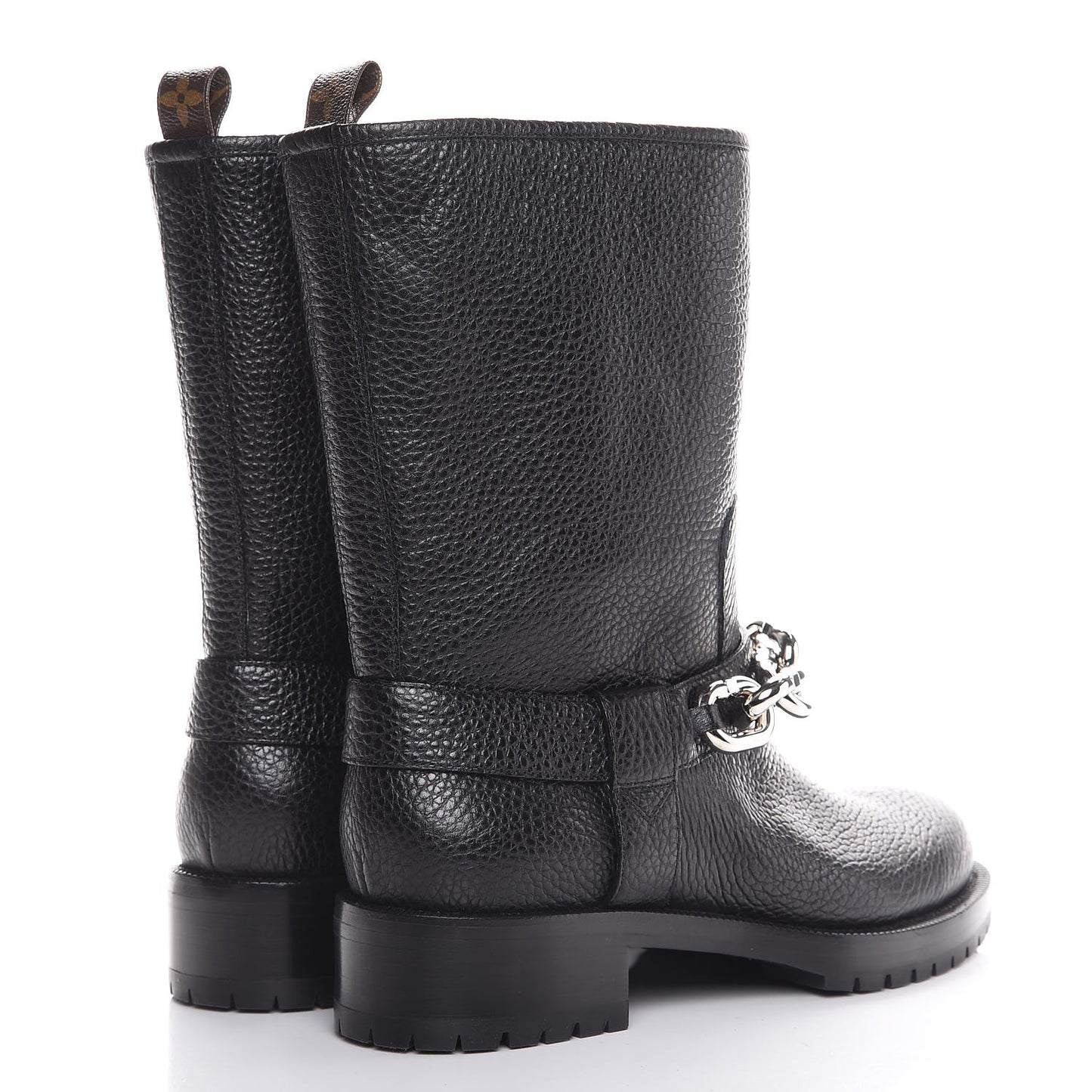 Calfskin Outlaw Flat Half Boots 41 Black