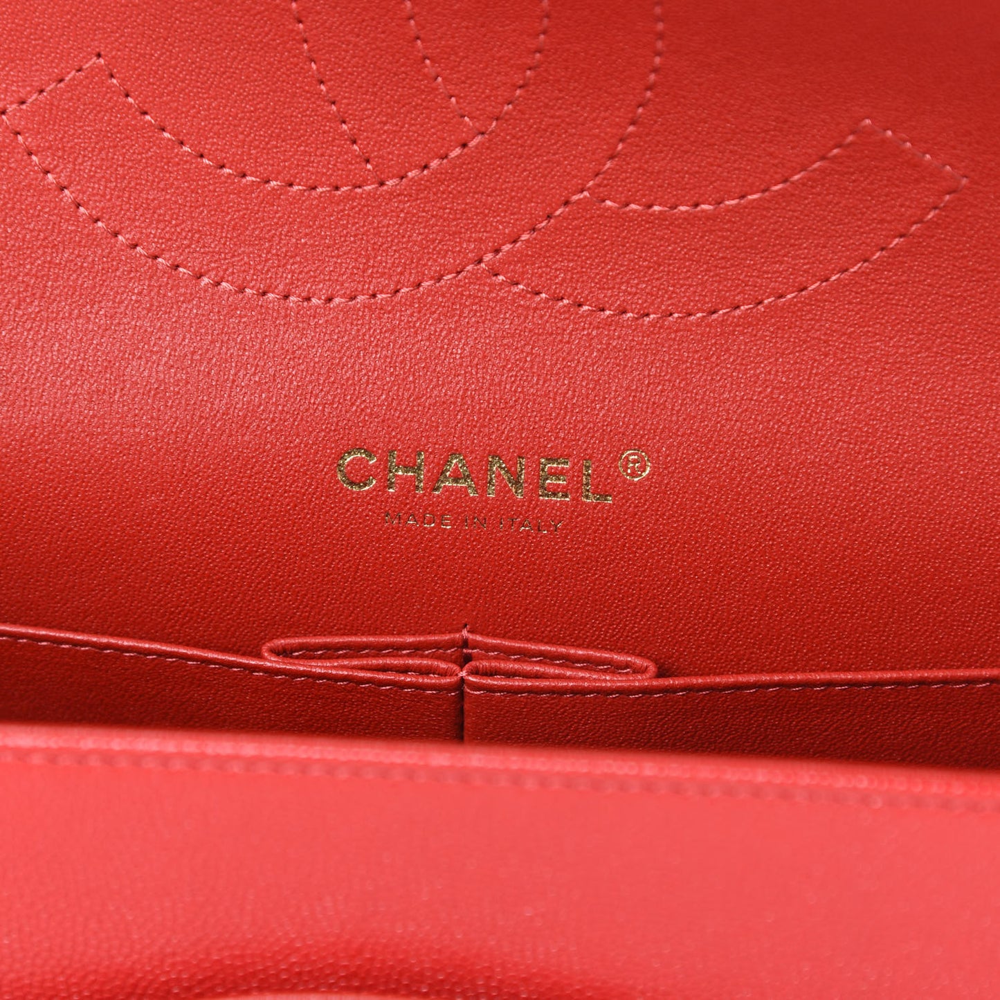Caviar Quilted Jumbo Double Flap Red