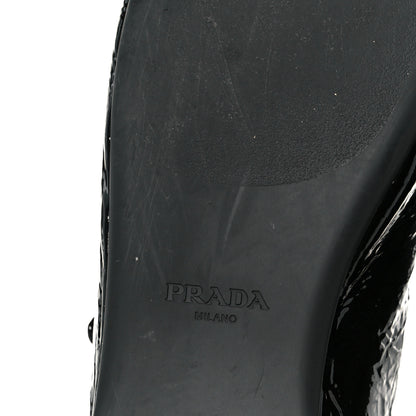 Prada Patent Calfskin Triangle Ballerina Flats 40 Black 8 of 10