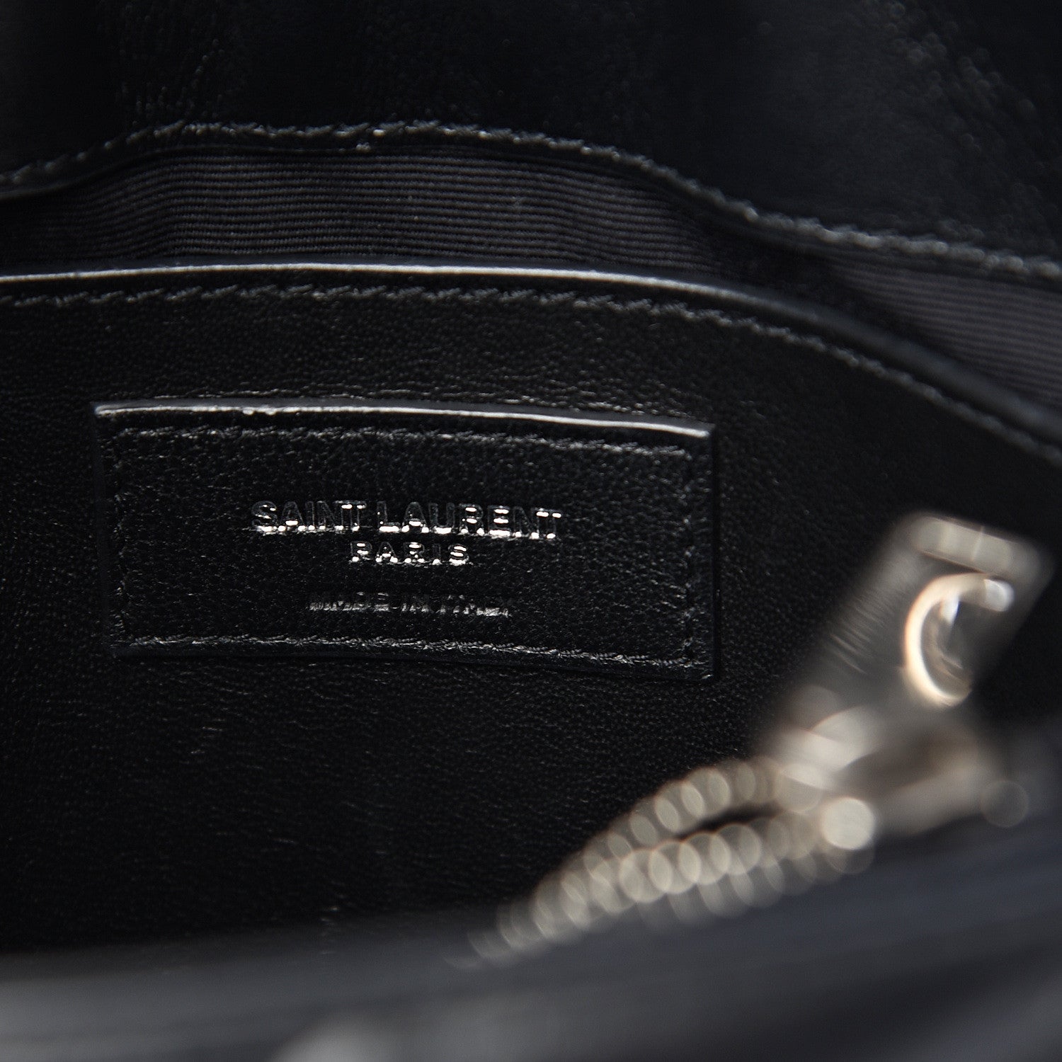 Saint Laurent Calfskin Y Quilted Monogram Small Loulou Chain Satchel Black 5 of 9
